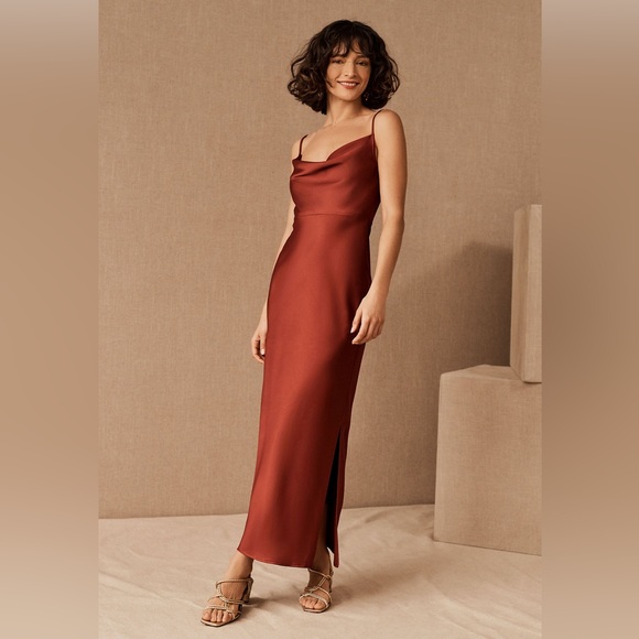 BHLDN Dresses & Skirts - BHLDN Cali Satin Charmeuse Midi Dress By Anthropologie!!🔥🔥🔥
